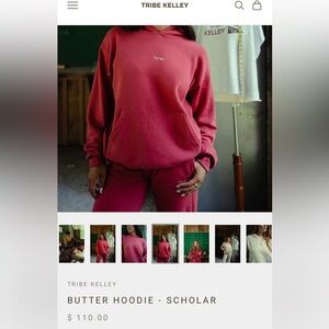 Tribe Kelley butter hoodie tailgate red sz L